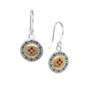 Silver and Gold Ruby Earrings - "Harmony in Pink"