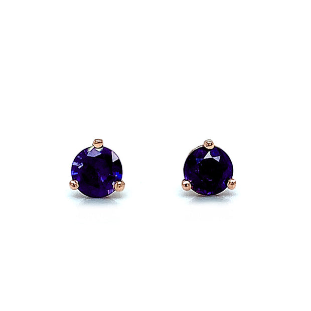 Purple Montana Sapphire Stud Earrings - "Night Sky"