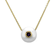 Montana Sapphire in a Pearl Necklace - "Deep Purple"