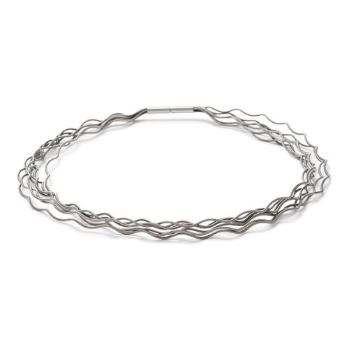 20.5" Seven Strand Stainless Steel Wave Necklace
