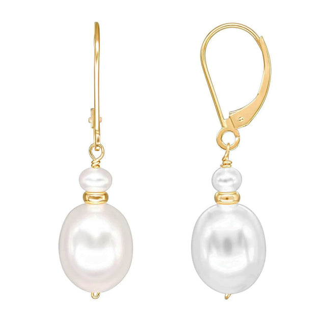 Elegant Double Drop Pearl Earrings – Alara