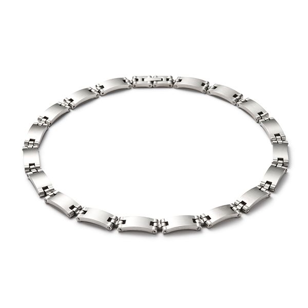 16.5" Rectangle Wide Link Stainless Steel Necklace