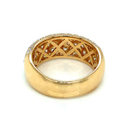 Wide Yellow Gold Pave Diamond Ring