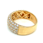 Wide Yellow Gold Pave Diamond Ring